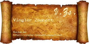 Vingler Zsanett névjegykártya
